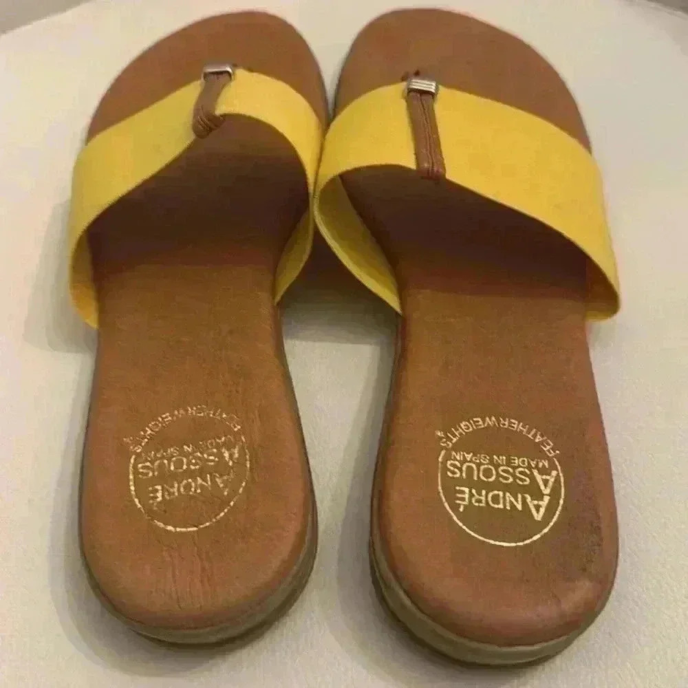 NWOT. Andre Assous Featherweight Women’s sandals. Yellow. Size 10 Made i… - Picture 6 of 7